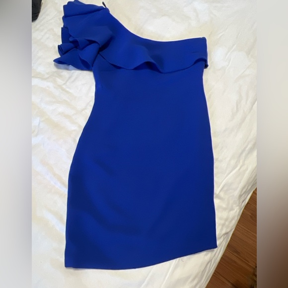 Forever Paris One Shoulder Blue Dress - Picture 1 of 3